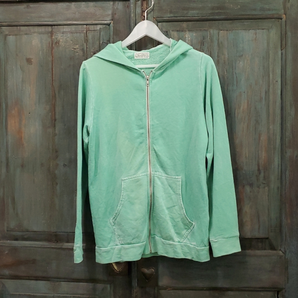 Lauren Moshi Front Full Zip Hoodie in Apple Green, Size Small, NWOT